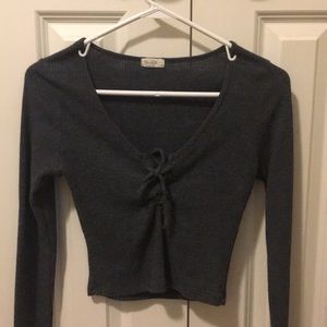 Brandy Melville/ Jgalt Cropped Grey Sweater